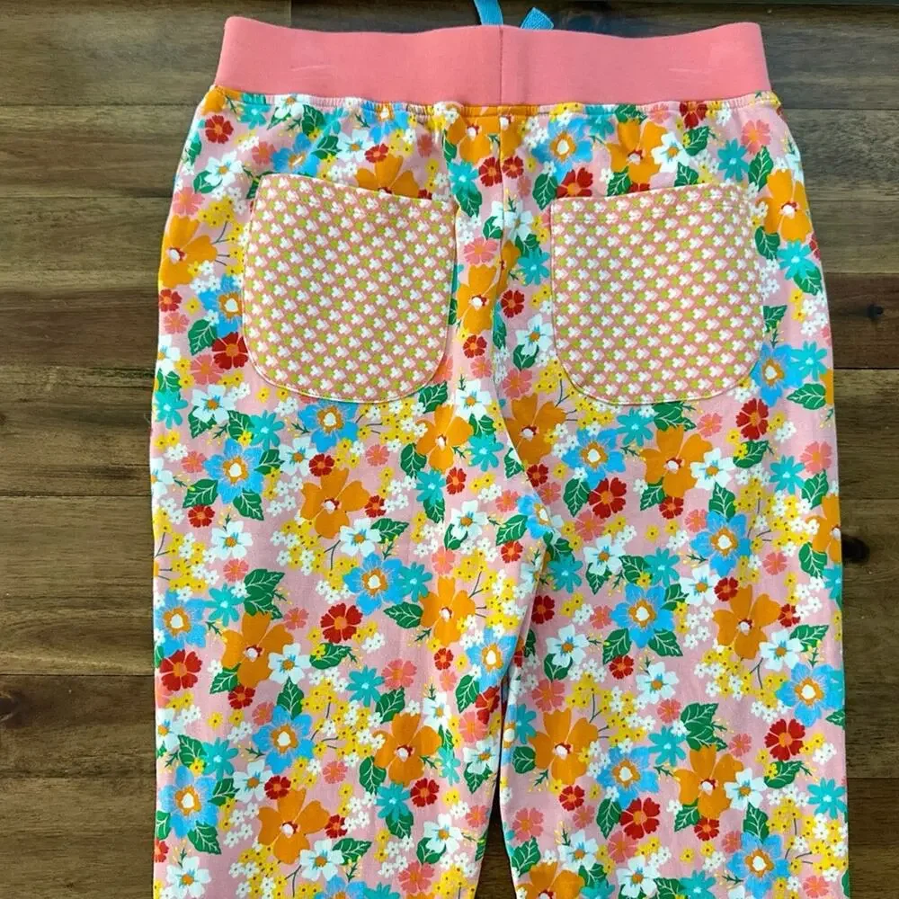 Wildflowers Best Day Ever Cartwheel Joggers Pink Blue Orange Green Floral 12